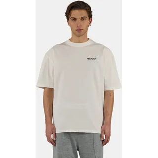 T-Shirt PEGADOR "Stege Oversized Tee", Herren, Gr. S, beige (washed warm weiß), Single Jersey, Obermaterial: 100% Baumwolle, bedruckt, oversize normal, Rundhals, Shirts T-Shirt, Baumwolle, oversize