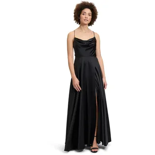 Vera Mont Damen Abendkleid mit Wasserfallausschnitt Schwarz,38