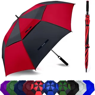 Baraida Golfschirm Groß 157/172/182cm Extra Groß Doppelkuppel Umbrella belüftet Winddicht Wasserdicht Automatisches Öffnen Golfschirm für Männer Frauen Familie