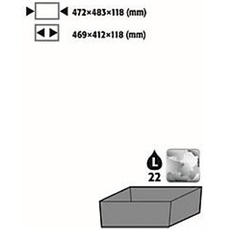 Bodenauffangwanne Stawa-R für asecos Chemikalienschränke der CS Serie, Stahlblech, B 472 x T 483 x H 118 mm, 22 l