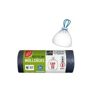 GUT&GÜNSTIG Müllbeutel RECYCLING 120,0 l schwarz, 10 St.