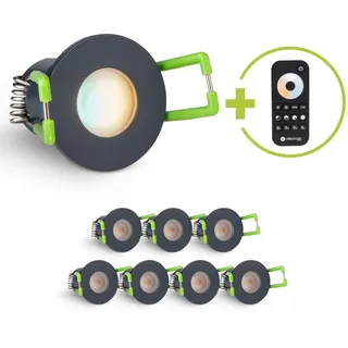 Longlife LED Einbaustrahler Mini 3W CCT 2700K-6500K IP65 - Farbe: anthrazit RAL 7016 ...