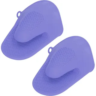 2pcs Backofen Mitts Mini Silikon verdickt Anti Verbrühungen Kochen Pinch Mitts für Küche lila
