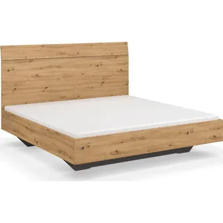 rauch Futonbett "Einzelbett Doppelbett Holzbett KOLUNA Breite 180 cm" Liegefläche 180x200 cm, Bettseitenhöhe 41 cm, mit hohem Kopfteil in Lattenoptik zum Anlehnen MADE IN GERMANY, eiche artisan