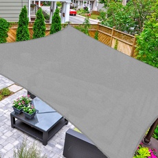 ASTEROUTDOOR Sonnensegel, rechteckig, 3 x 3 m, UV-Schutz, für Terrasse, Hinterhof, Rasen, Garten, Outdoor-Aktivitäten, Grau