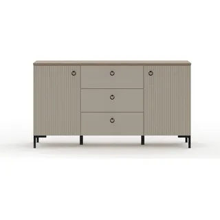 trendteam Wohnen Lucrezia Sideboard Kaschmir/Silverjack Oak, B/H/T ca. 150/81/41 cm - Creme