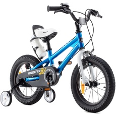 RoyalBaby Freestyle Kinderfahrrad Jungen Mädchen mit Stützräder Fahrrad 14 Zoll Blau