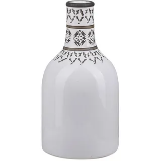Beliani Blumenvase Steinzeug weiß Ankon , Weiß , Vintage , 25 cm , Dekoration, Vasen, Keramikvasen