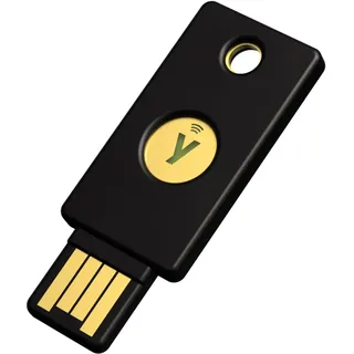 Yubico – Security Key NFC – Schwarz – Sicherheitsschlüssel für Zwei-Faktor-Authentifizierung (2FA), Verbindung über USB-A oder NFC, FIDO U2F/FIDO2-zertifiziert