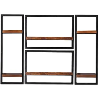 SIT Möbel Panama Wandregal 110 x 25 x 75 cm Schwarz
