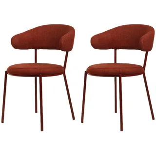 Mobili Rebecca Stühle Rot, Textil, 47.5x80.5x57.5 cm, Esszimmer, Stühle, Esszimmerstühle, Vierfußstühle