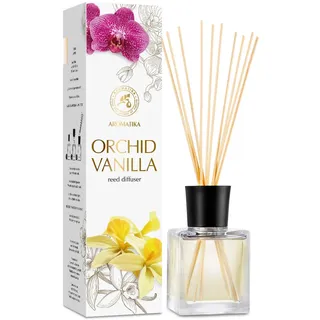 Raumduft Diffuser Orchidee-Vanille 100ml - Raumduft Diffuser mit Stäbchen - Raumbeduftung - Blumenduft - Lufterfrischer für Raum - Zuhause - Büro - Boutique - Aromatherapie - Reed Diffuser