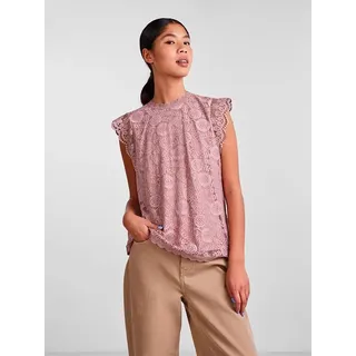 Pieces Olline Lace ärmellose Bluse Rosa S Frau Rosa S - Rosa
