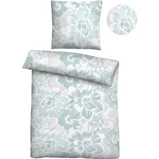 Castell Bettwäsche große Blüten Baumwoll Feinbiber, Einzelbett, 2tlg.