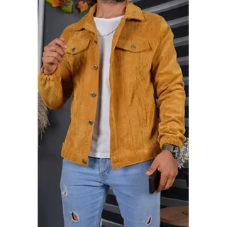 Megaman Jeans HJ-5549 Cordjacke Herren Jacke Übergangsjacke Cord Hemdjacke Übergangsjacke Senfgelb L