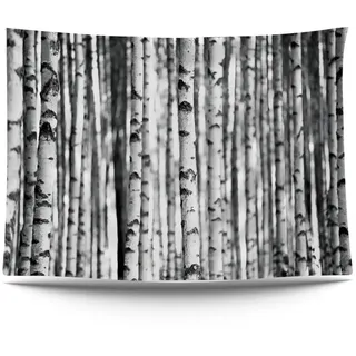 Ulticool – Bäume Ästhetische Natur Schwarz Weiß - Wandteppich Poster - 200x150 cm - Gartenposter - Wandteppich groß – Dekoration Zubehörteil für Garten und Wohnzimmer