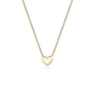Kette mit Anhänger ELLI PREMIUM "Halskette Anhänger Herz 585 Gelbgold" Gr. 45, gold, Halsketten, Damen, ohne Stein, Gelbgold 585, Kette mit Anhänger