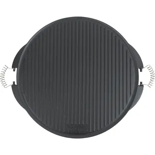 BBQ-Toro Gusseisen Grillplatte mit Griffen | Ø 53 cm | Wendeplatte, emailliert - Schwarz