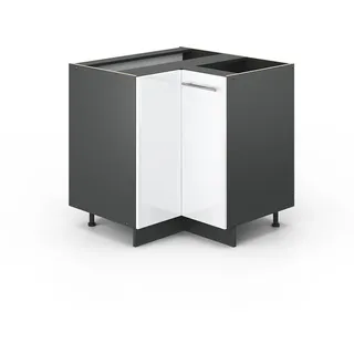 Vicco Eckunterschrank Fame-Line 80,5 x 82 x 51,6 cm Weiß Hochglanz