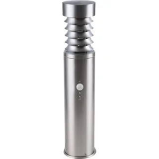 Heitronic Sockelleuchte Edelstahl H:50cm Ø:10cm inkl. Bewegungsmelder silber