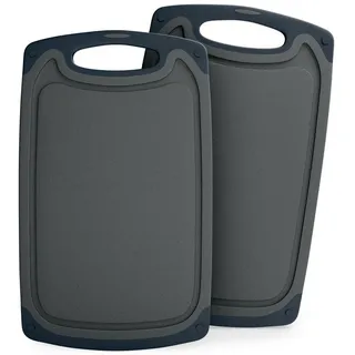 Blumtal Frühstücksbrett Blumtal Frühstücksbrettchen Kunststoff 25x15 im Set spülmaschinenfest, (2-St) grau