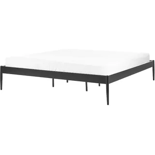 Beliani Bett mit Lattenrost 180x200 cm Schwarz Metall , 180x200 cm , Schlafzimmer, Betten