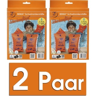 Happy People BEMA® Original Schwimmflügel, orange, Größe 0, 11-30 kg, 1-6 Jahre (2 Paar)