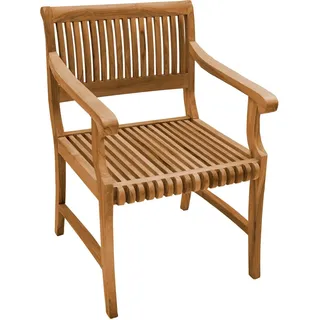 Teako Design Armlehnstuhl Cremona aus massivem Teakholz – Gartenstuhl, robust, witterungsbeständig, Teak Möbel