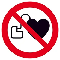 Bild Verbotsschild Kein Zutritt für Personen mit Herzschrittmachern oder implantierten Defibrillatoren F