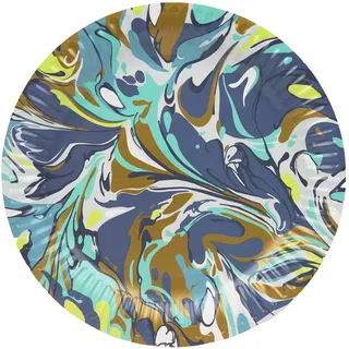 Talking Tables Gold und Blau Pappteller – 12 Stück Einweg-Partygeschirr für Geburtstag, Weihnachten, Neujahr | Unisex Swirled Marble Print