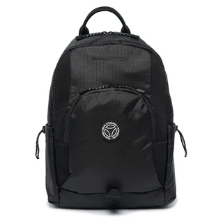Momo Design Rucksack schwarz Polyurethan mit Reißverschluss Casual Herren Black B UNICA 40x25x20 cm MO-01AD-BLACK - Schwarz