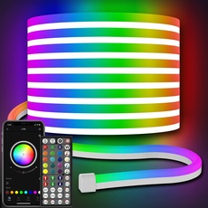 AILBTON LED neon Light 32.8ft,Flexible,with Application/Remote Control Control,Multiple Modes,IP65 Outdoor RGB Waterproof,Bedroom Indoor Music Synchronization Game bar Light