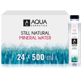 AQUA CARPATICA 500ml x 24 Still Water Premium Natürliches Mineralwasser, Mit Natürlichen Elektrolyten, 100% Recycelbar, BPA Frei, Ohne Kohlensäure, Perfekt für die Zubereitung von Babynahrung