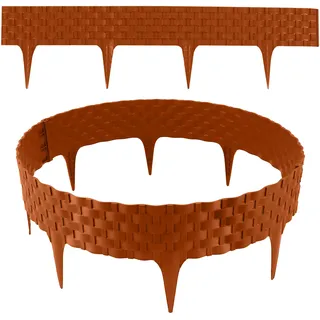 Rasenkante Rattanoptik I Terracotta I 24x80 cm Module I Kunststoff Beeteinfassun...