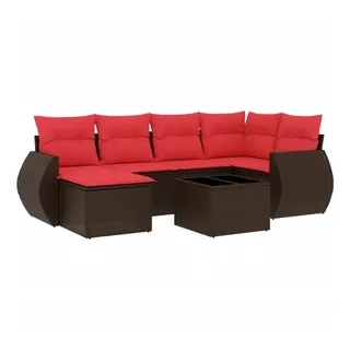 vidaXL 7-tlg. Gartensofa-Set Loungesofa braun