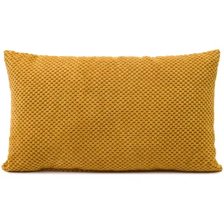 Gözze - Kissen Sven, Dekokissen in genoppter Optik, Weiches Sofakissen mit Füllung, 100% Polyester, 30 x 50 cm - Senf