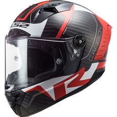 Bild von FF805 Thunder Racing1 Carbon Helm, weiss-rot, Größe S