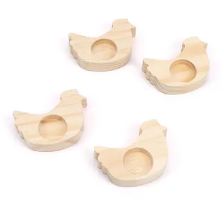 TaleMoon 4 Stück Eierbecher Ostern Küken,Ostern Eierbecher Set aus Holz,Oster Deko,Ostern Basteln Geschenke für Kinder,Lustig Eierbecher Holz für Frühstück und Brunch