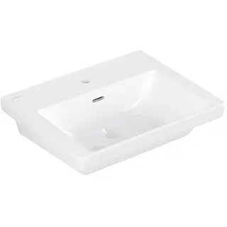 Waschtisch Villeroy & Boch Subway 3.0 650 x 470 mm Rechteck, 1 Hahnloch, mit Überlauf, weiß alpin - 4A706501