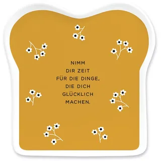 schreibkram Grafik-Werkstatt Toast-Teller mit Spruch | Porzellan | Nimm dir Zeit, 61767, 14,5 x 15,5 cm, Weiß