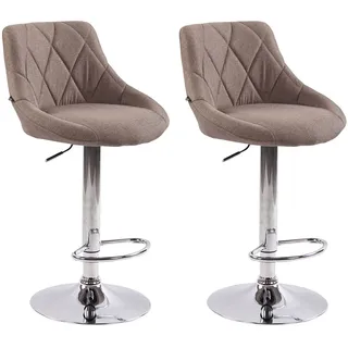 CLP 2er Set Barhocker Lazio Stoff taupe