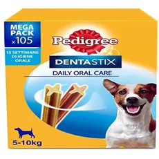 Pedigree Dentastix Snacks für die Mundhygiene (Kleiner Hund 5-10 kg), 110 g, 105 Stück - 15 Packungen mit 7 Stück (105 Stück insgesamt)