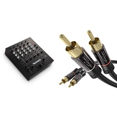 Numark M6 USB - 4-Kanal DJ-Mixer mit integriertem Audio Interface, 3-Band EQ & KabelDirekt - Cinch Audio Kabel - 3m - (Koaxialkabel geeignet für Verstärker, Stereoanlangen, 2 Cinch zu 2 Cinch)