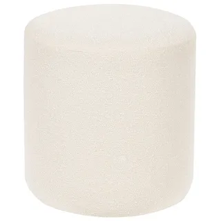 Beliani Pouf Moab 39/39/41 cm , Weiß , Textil , Rund , 39x41x39 cm , Wohnzimmer, Sessel, Hocker & Hockerbänke, Poufs