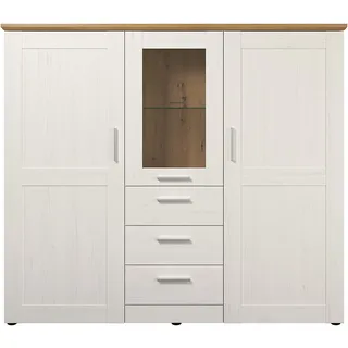 trendteam Highboard Shade 159 x 140 x 41 cm Weiß/Eiche