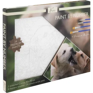 Malen nach Zahlen auf Leinwand Hunde 30x40 cm