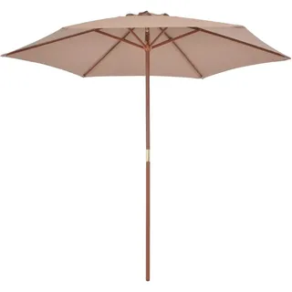 vidaXL Sonnenschirm mit Holz-Mast 270 cm Taupe - Taupe