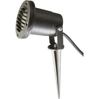 Gartenstrahler HEITRONIC "Dalian", grau (anthrazit), H:28,5cm Ø:10cm, Leuchten, Gartenstrahler, Bodenleuchte, Spießleuchte, mit Erdspieß und Zuleitung mit Stecker