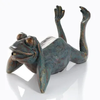 Esotec Wasserspeier Figur Frosch für Teich & Garten Brunnenfigur 100731 | Polyresin, natürliche Steinoptik, 1,4m Silikonschlauch, Ø13mm Anschluss, empfohlene Teichpumpe ab 300l/h, H=23,5cm