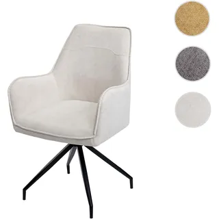 Einzelstück | Esszimmerstuhl HWC-K15, Küchenstuhl Polsterstuhl Stuhl mit Armlehne, Stoff/Textil Meta